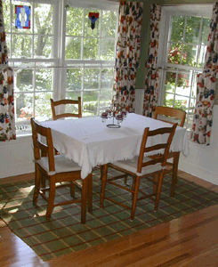 Breakfast Room with Block Design Rug